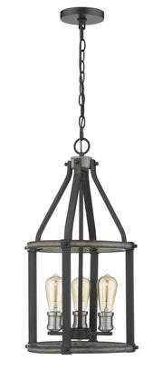 Kirkland 3 Light 12" Chandelier in Ashen Barnboard