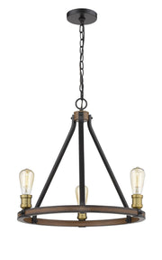 Kirkland 3 Light 20" Chandelier in Rustic Mahogany