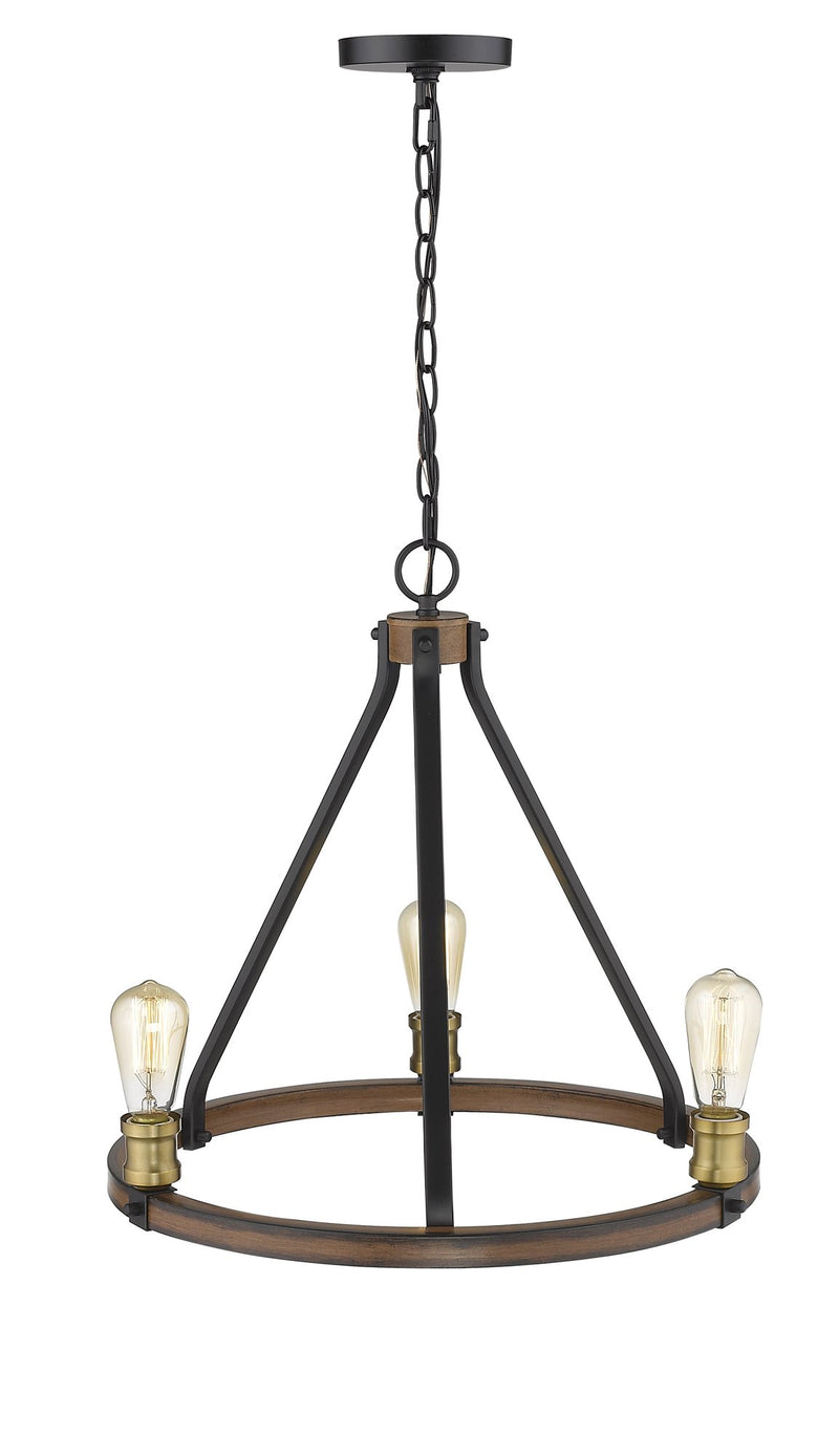 Kirkland 3 Light 20" Chandelier in Rustic Mahogany