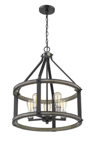 Kirkland 5 Light 20" Chandelier, 24.5" Tall in Ashen Barnboard