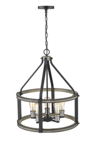 Kirkland 5 Light 20" Chandelier, 24.5" Tall in Ashen Barnboard