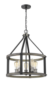 Kirkland 5 Light 20" Chandelier, 24.5" Tall in Ashen Barnboard