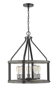 Kirkland 5 Light 20" Chandelier, 24.5" Tall in Ashen Barnboard