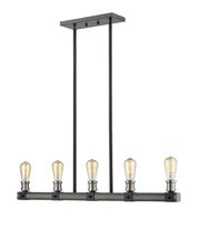 Kirkland 5 Light 36" Linear Pendant in Ashen Barnboard