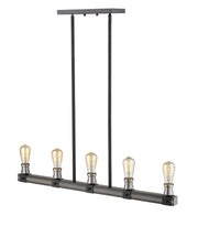 Kirkland 5 Light 36" Linear Pendant in Ashen Barnboard