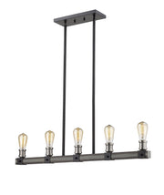 Kirkland 5 Light 36" Linear Pendant in Ashen Barnboard
