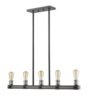 Kirkland 5 Light 36" Linear Pendant in Ashen Barnboard