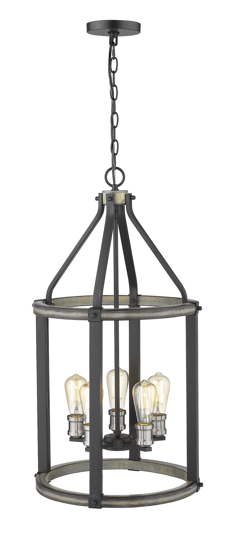 Kirkland 5 Light 16" Chandelier in Ashen Barnboard
