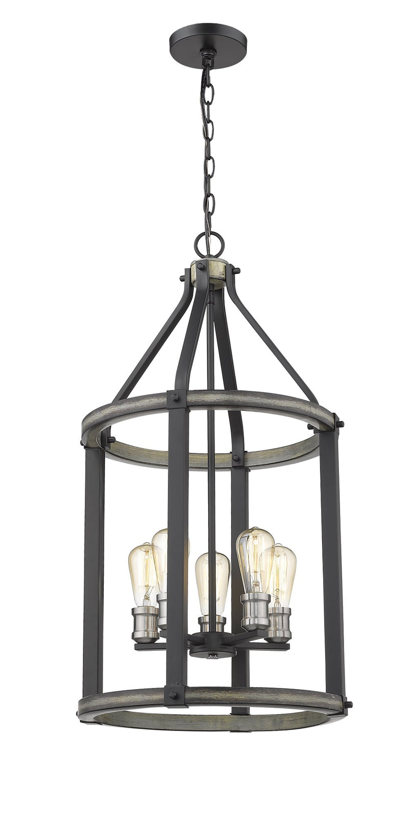 Kirkland 5 Light 16" Chandelier in Ashen Barnboard
