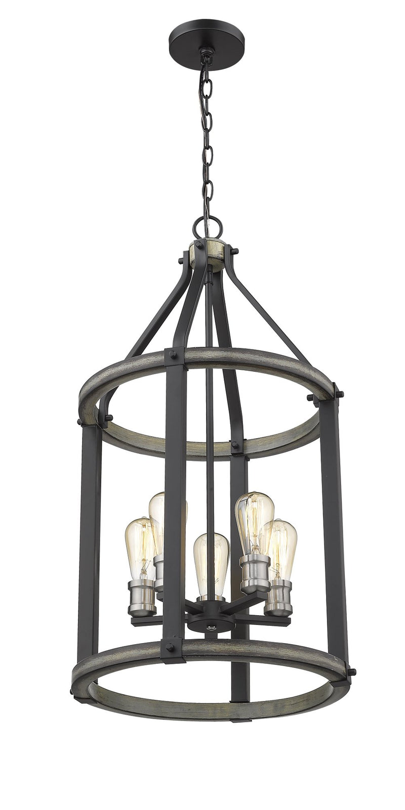 Kirkland 5 Light 16" Chandelier in Ashen Barnboard