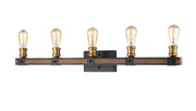 Kirkland 5 Light 38" Vanity in Rustic Mahogany
