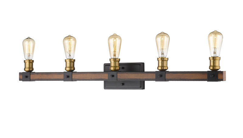 Kirkland 5 Light 38" Vanity in Rustic Mahogany