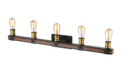 Kirkland 5 Light 38" Vanity in Rustic Mahogany