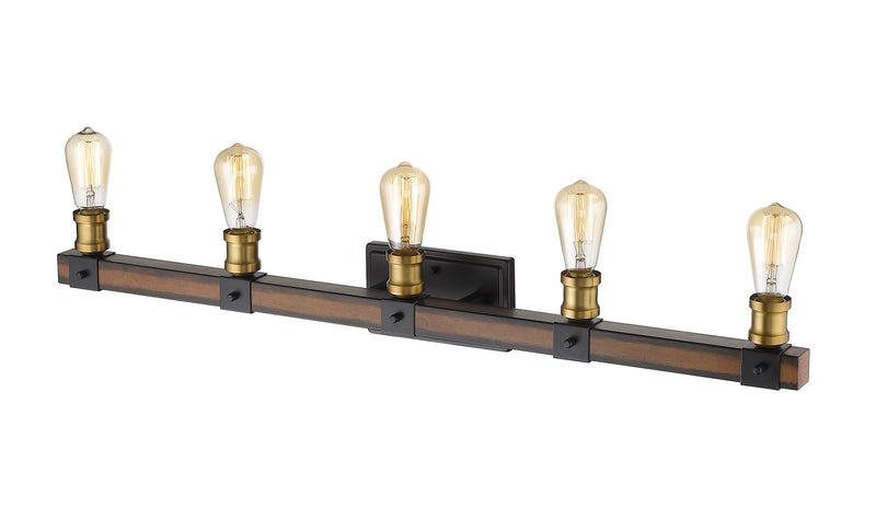 Kirkland 5 Light 38" Vanity in Rustic Mahogany