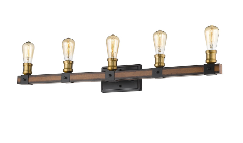 Kirkland 5 Light 38" Vanity in Rustic Mahogany