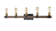 Kirkland 5 Light 38" Vanity in Rustic Mahogany