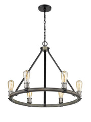 Kirkland 6 Light 25" Chandelier, 23" Tall in Ashen Barnboard