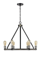Kirkland 6 Light 25" Chandelier, 23" Tall in Ashen Barnboard