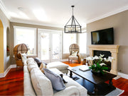 Kirkland 6 Light 25" Chandelier, 30" Tall in Ashen Barnboard in a room setting