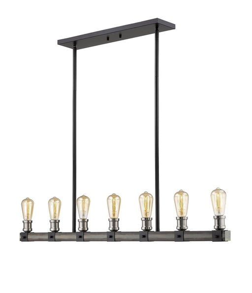 Kirkland 7 Light 44" Linear Pendant in Ashen Barnboard