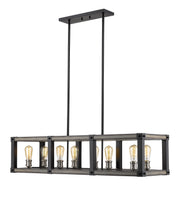 Kirkland 8 Light 44" Linear Pendant in Ashen Barnboard