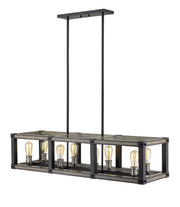 Kirkland 8 Light 44" Linear Pendant in Ashen Barnboard