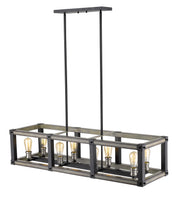 Kirkland 8 Light 44" Linear Pendant in Ashen Barnboard