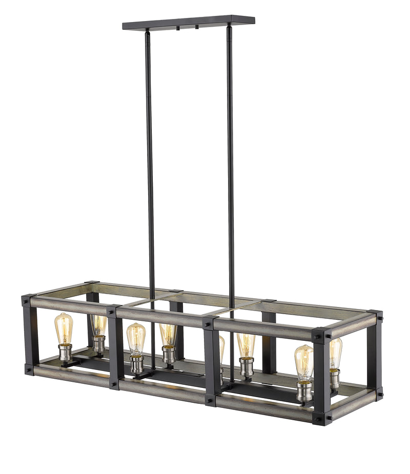 Kirkland 8 Light 44" Linear Pendant in Ashen Barnboard