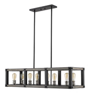 Kirkland 8 Light 44" Linear Pendant in Ashen Barnboard