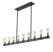 Kirkland 9 Light 56" Linear Pendant in Ashen Barnboard