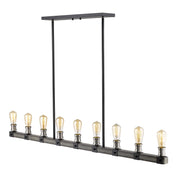 Kirkland 9 Light 56" Linear Pendant in Ashen Barnboard