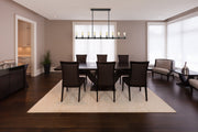 Kirkland 9 Light 56" Linear Pendant in Ashen Barnboard in a room setting