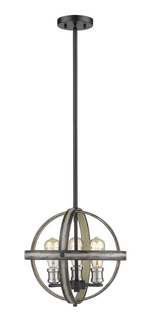 Kirkland 3 Light 14" Chandelier in Ashen Barnboard