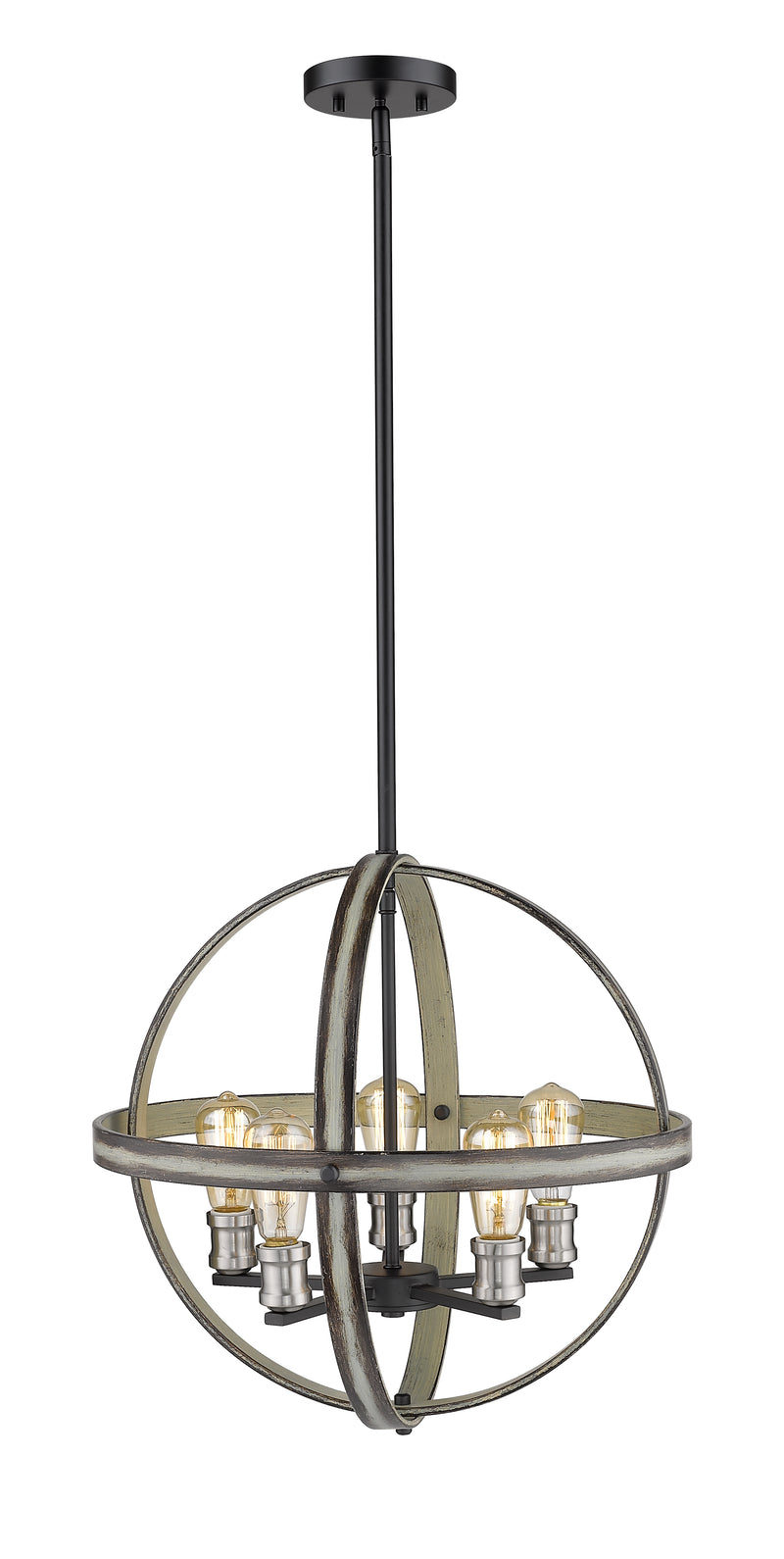 Kirkland 5 Light 20" Chandelier, 19.75" Tall in Ashen Barnboard