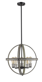 Kirkland 5 Light 20" Chandelier, 19.75" Tall in Ashen Barnboard