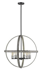 Kirkland 6 Light 26" Chandelier in Ashen Barnboard