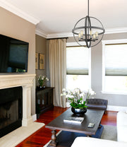Kirkland 6 Light 26" Chandelier in Ashen Barnboard in a room setting