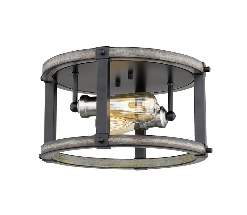Kirkland 2 Light 12.75" Flush Mount in Ashen Barnboard
