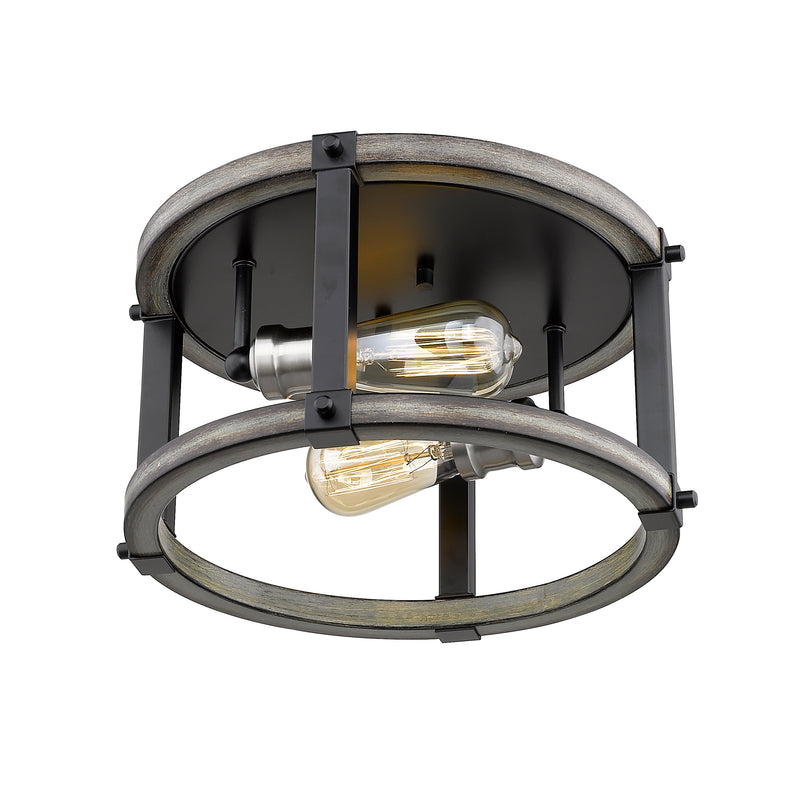 Kirkland 2 Light 12.75" Flush Mount in Ashen Barnboard