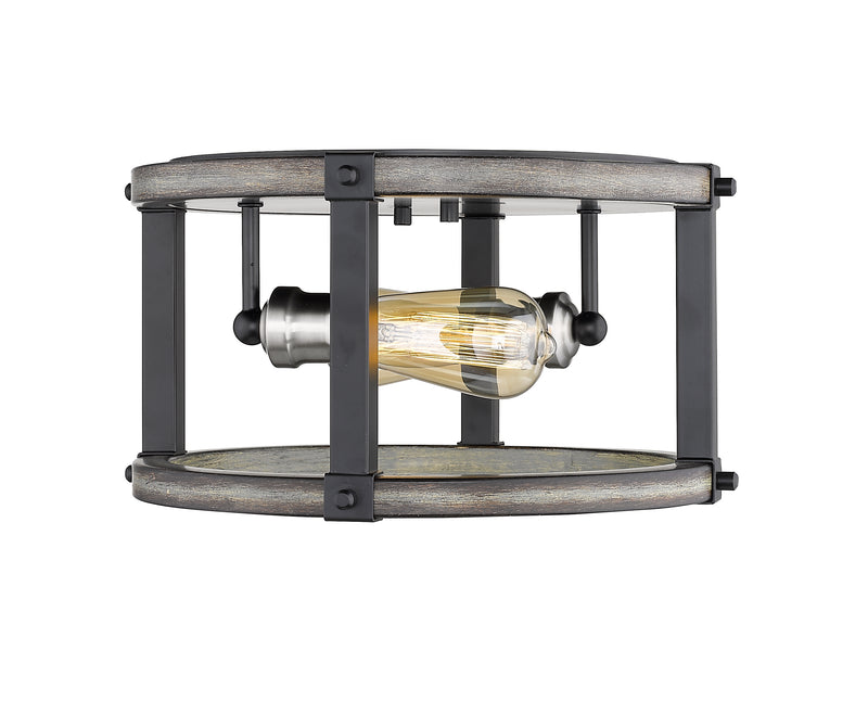Kirkland 2 Light 12.75" Flush Mount in Ashen Barnboard