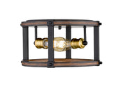 Kirkland 2 Light 12.75" Flush Mount in Rustic Mahogany