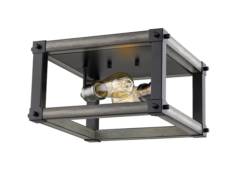 Kirkland 2 Light 12" Flush Mount in Ashen Barnboard