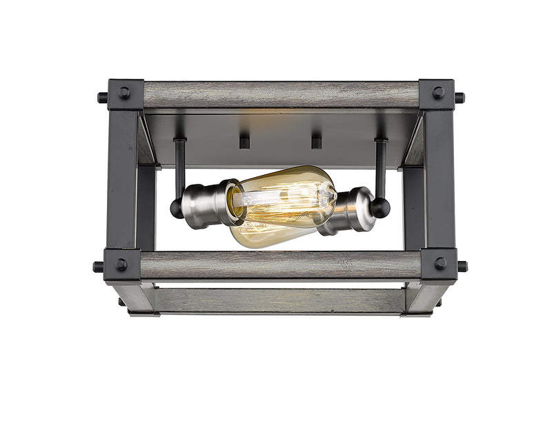 Kirkland 2 Light 12" Flush Mount in Ashen Barnboard
