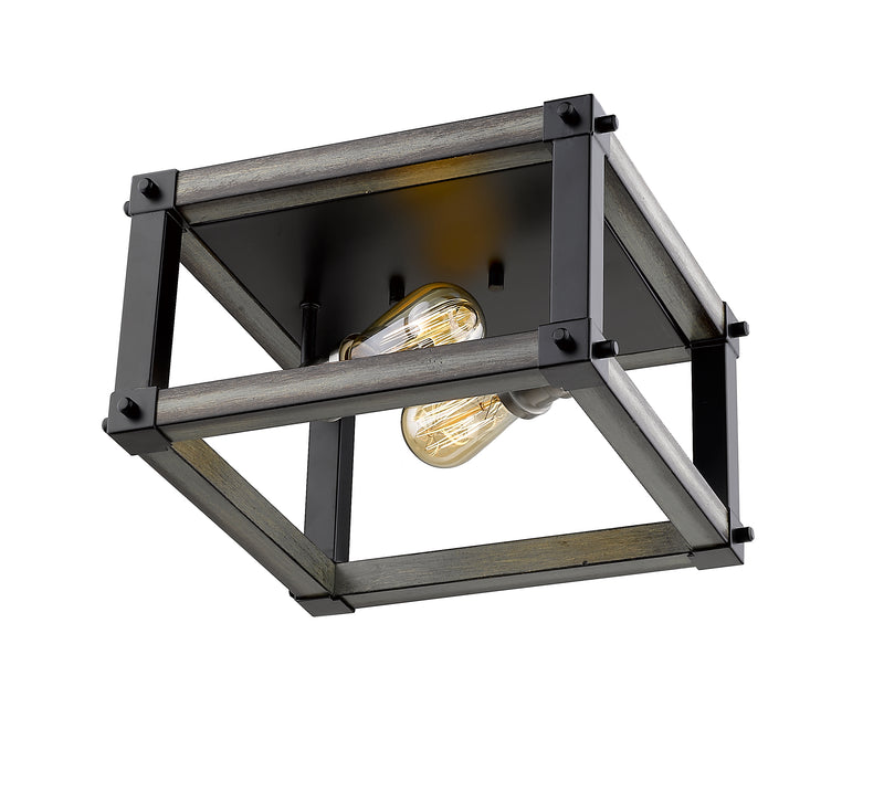 Kirkland 2 Light 12" Flush Mount in Ashen Barnboard