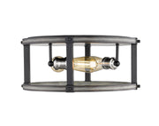 Kirkland 3 Light 16.25" Flush Mount, Round in Ashen Barnboard
