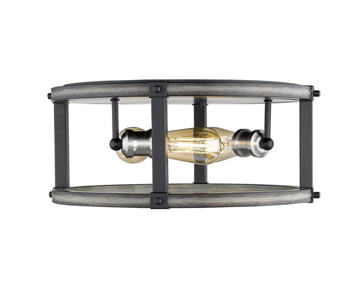 Kirkland 3 Light 16.25" Flush Mount, Round in Ashen Barnboard