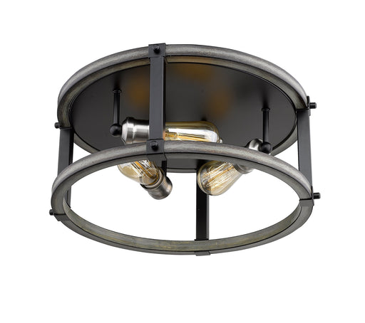 Kirkland 3 Light 16.25" Flush Mount, Round in Ashen Barnboard