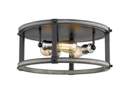 Kirkland 3 Light 16.25" Flush Mount, Round in Ashen Barnboard