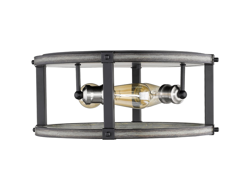Kirkland 3 Light 16.25" Flush Mount, Round in Ashen Barnboard