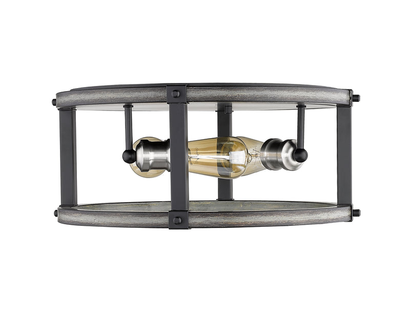 Kirkland 3 Light 16.25" Flush Mount, Round in Ashen Barnboard